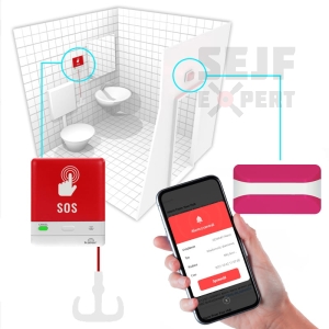 KALER system przywoławczy - zestaw do WC dla osób niepełnosprawnych + ALARM na Smartfona