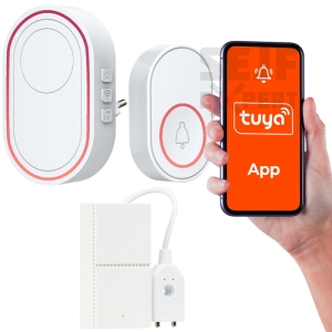 Dzwonek bezprzewodowy Tuya Wi-Fi + Alarm z czujnikiem zalania wodą