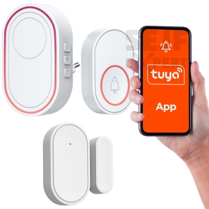 Dzwonek bezprzewodowy Tuya Wi-Fi + Alarm z czujnikiem otwarcia